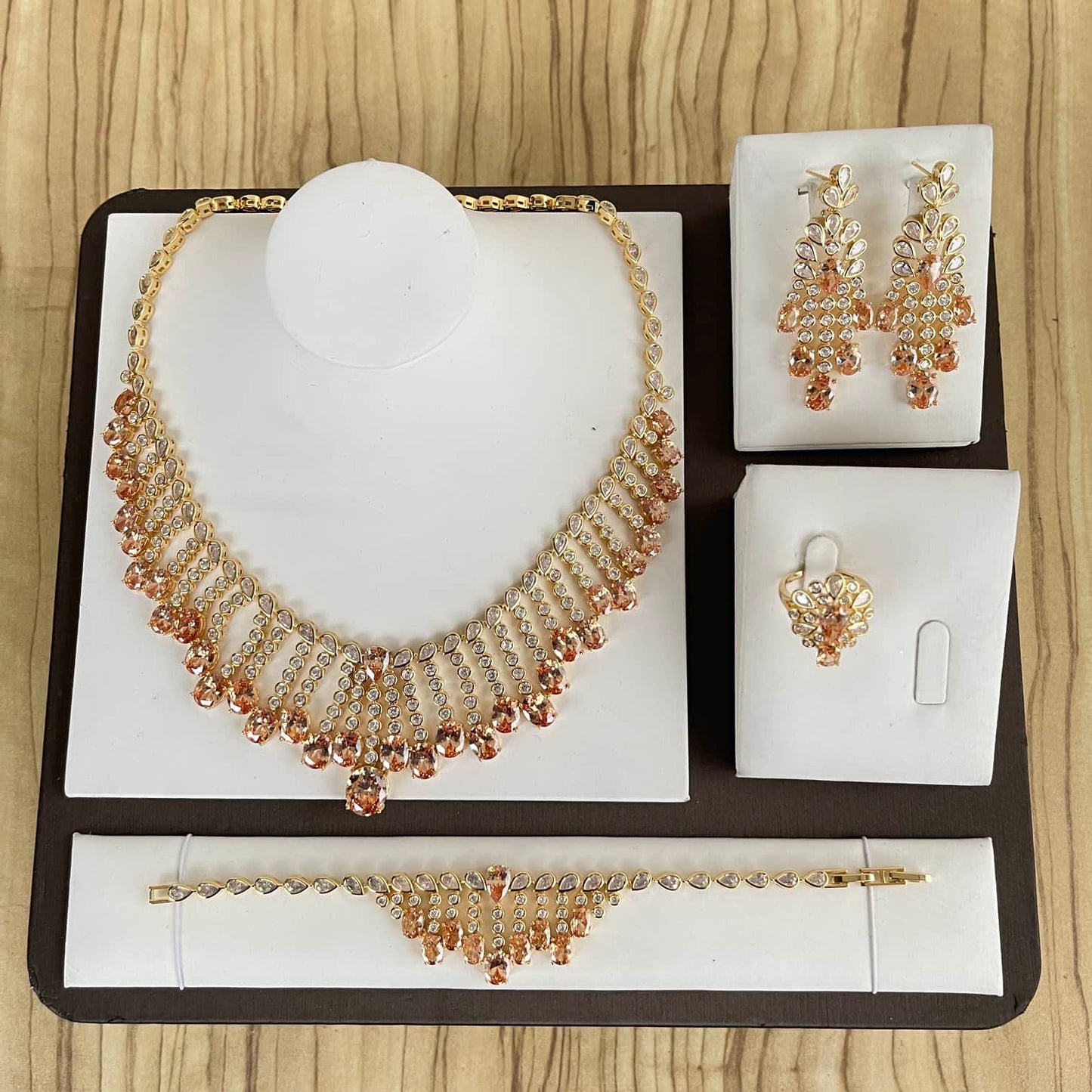 Luxury Tassel 4 Piece Cubic Zirconia Jewelry Set