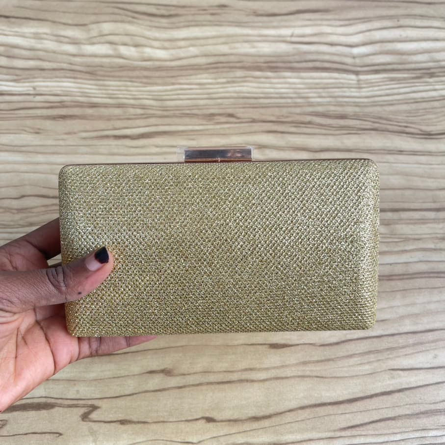 Small Shimmery Clutch Purse - Gold