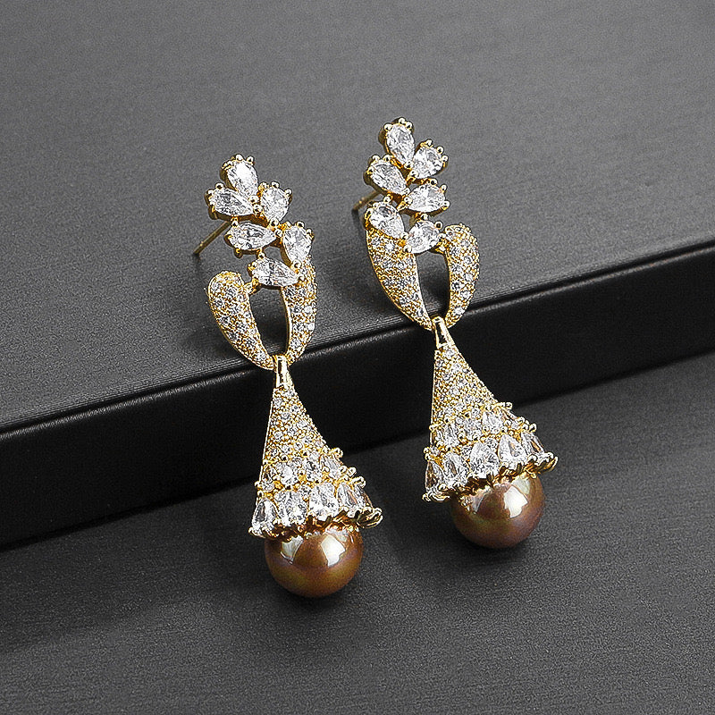 Luxury Bridal Pearl Earrings