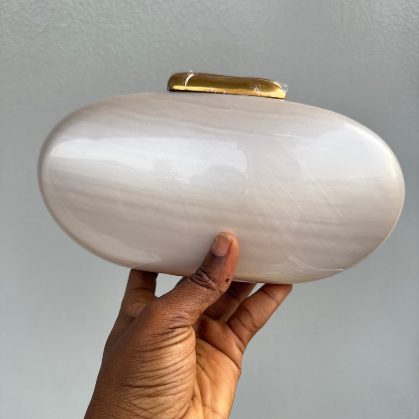 Stylish Gold Clasp Acrylic Clutch