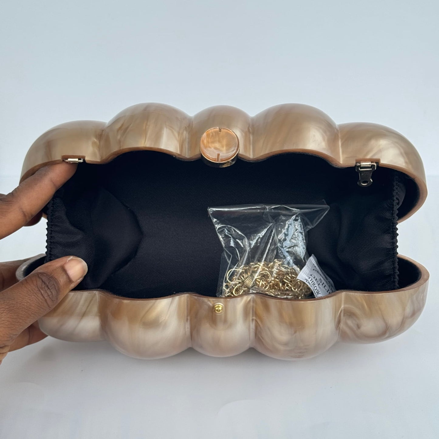 Big Cloud Acrylic Clutch - Rosegold