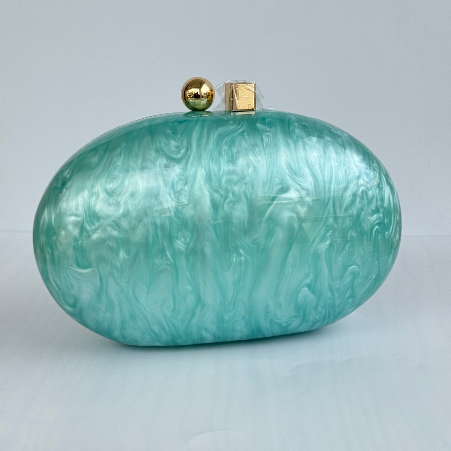 Oval Acrylic Clutch Purse - Mint Green