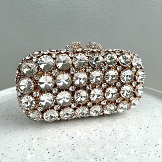 Occasion Crystal Clutch Purse - Champagne Gold