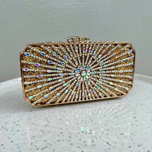 Occasion Crystal Clutch Purse - Gold