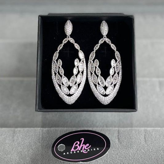 Stylish Drop Cubic Zirconia Earrings