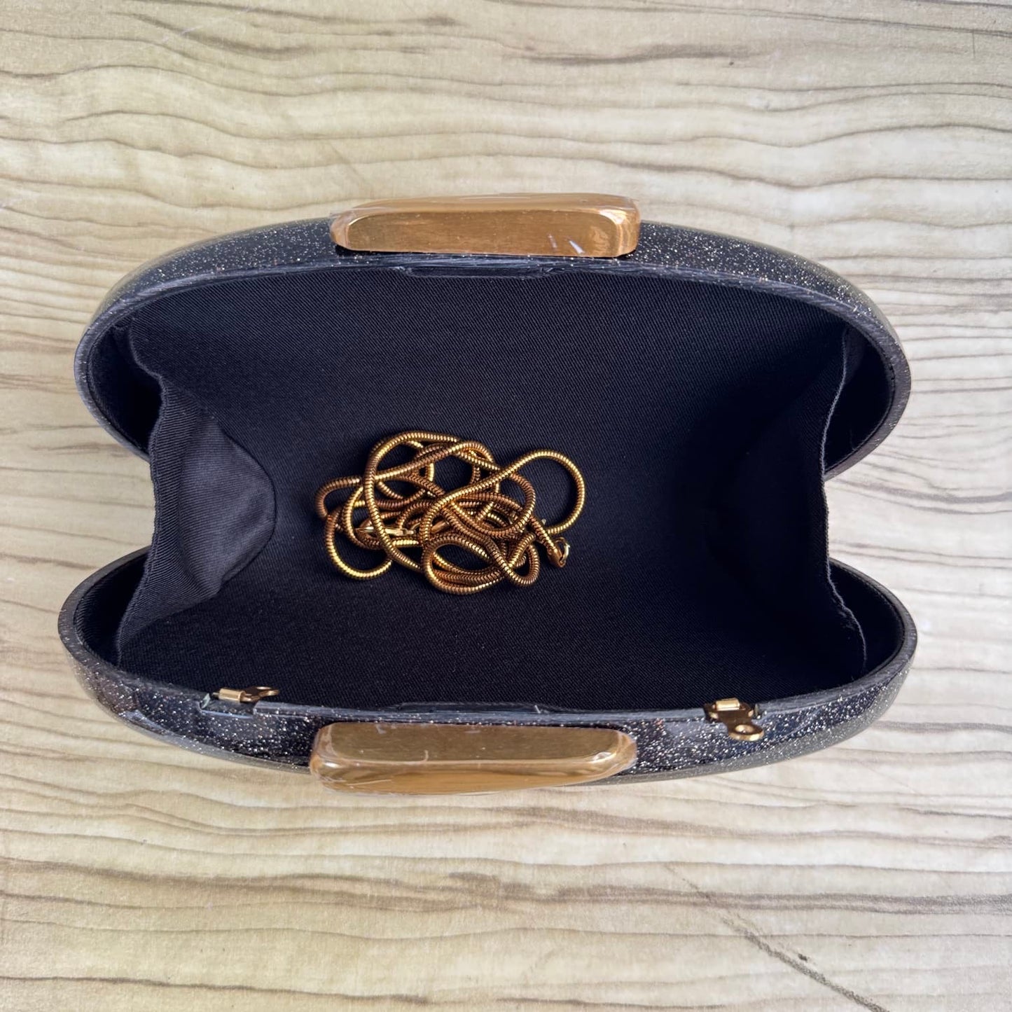 Stylish Gold Clasp Acrylic Clutch