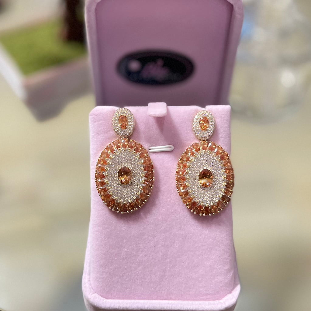 Gold Plated Rosegold Cubic Zirconia Earrings