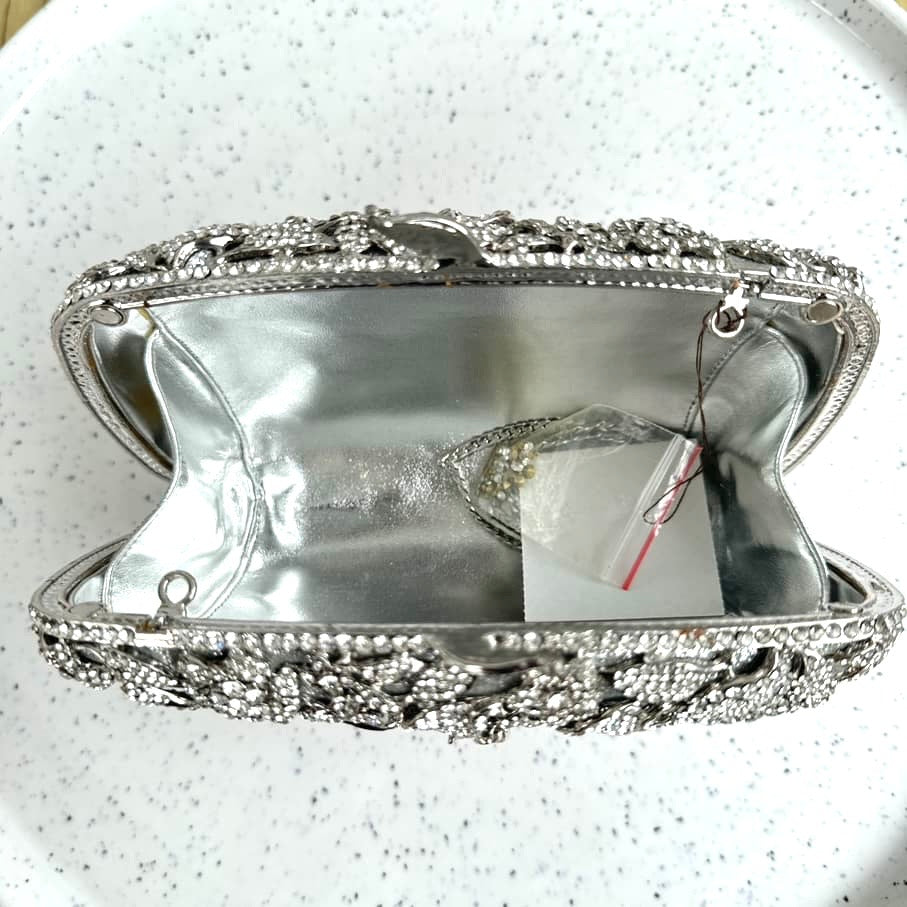 Occasion Crystal Clutch Purse - Silver