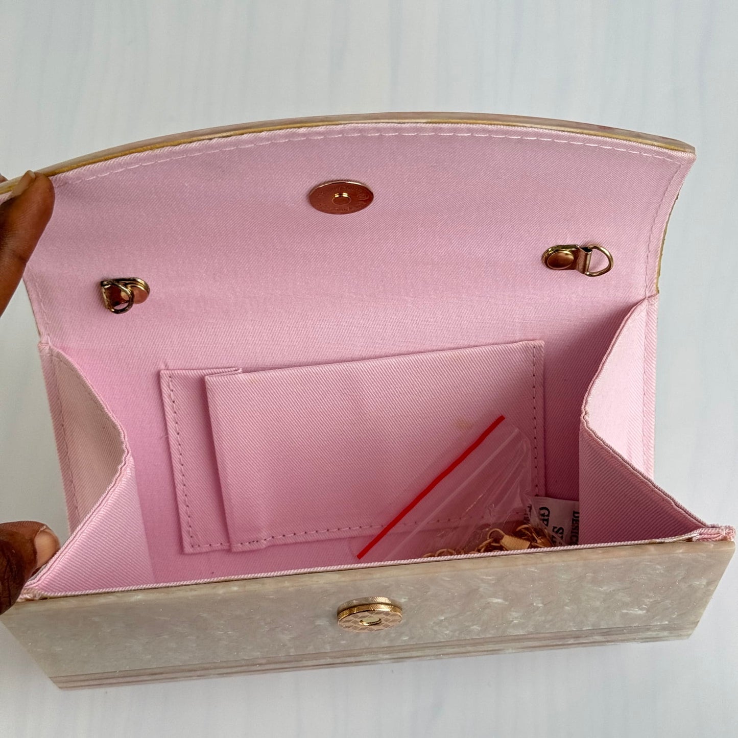 Pink Envelope Acrylic Clutch