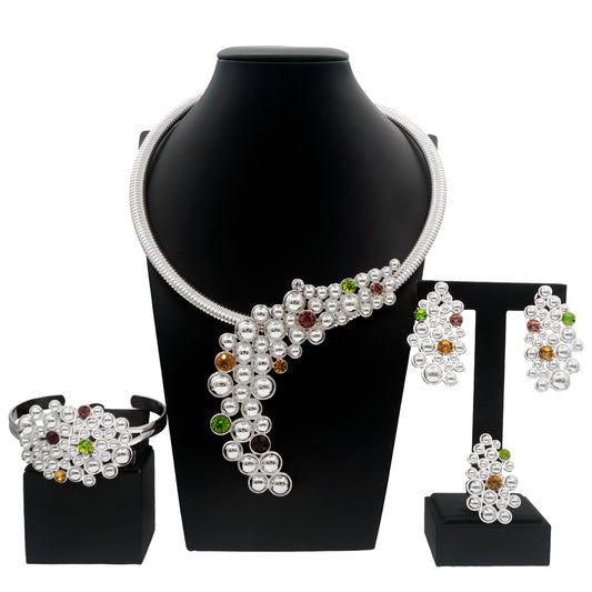 Italian Design Gold Plated Jewelry Set - Silver