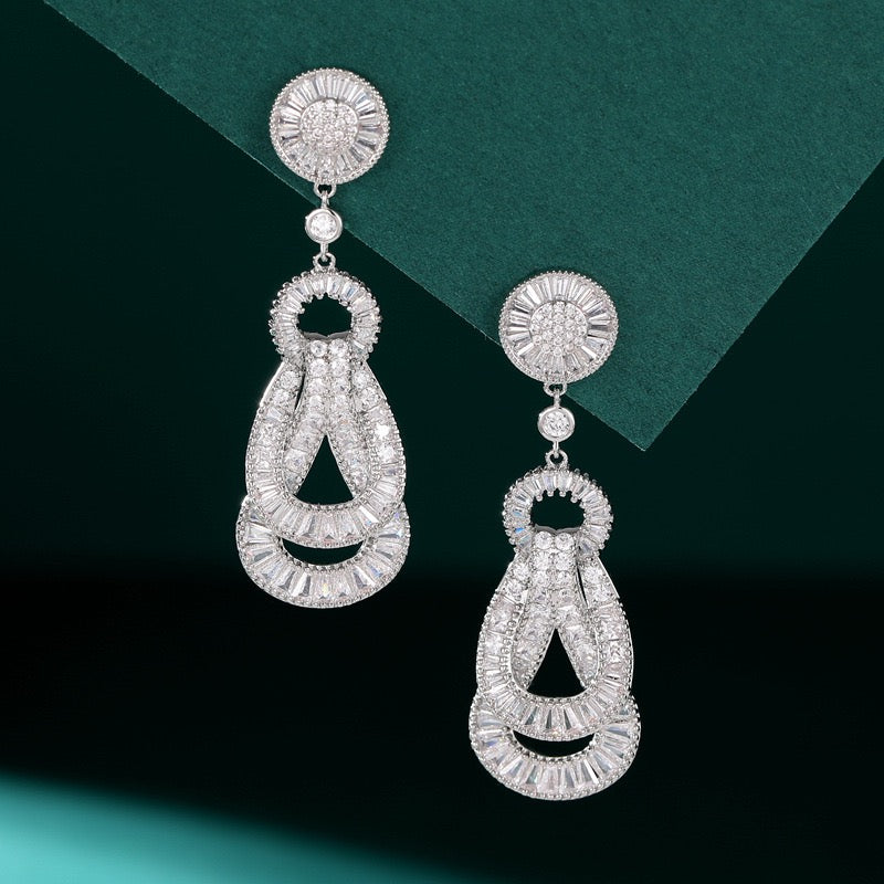 Stylish Cubic Zirconia Drop Earrings