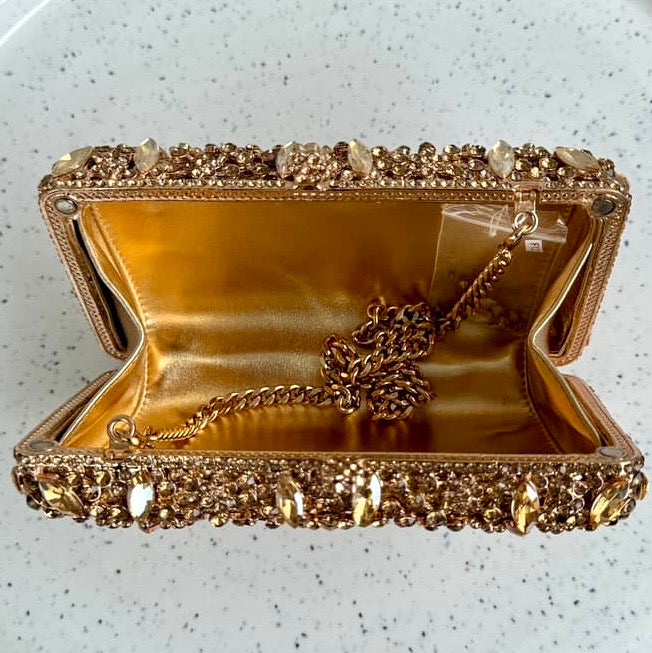 Occasion Crystal Clutch Purse - Gold