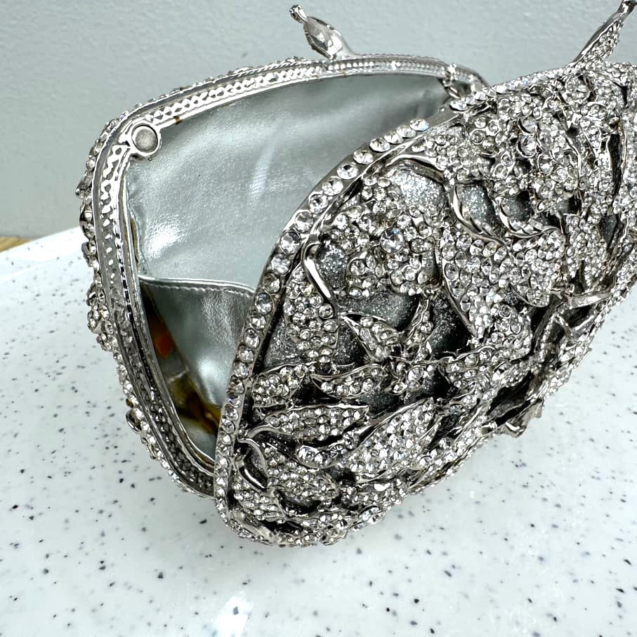 Occasion Crystal Clutch Purse - Silver