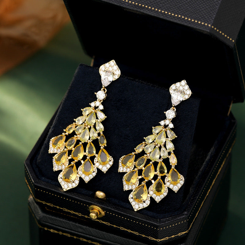 Feather Luxury Cubic Zirconia Earrings