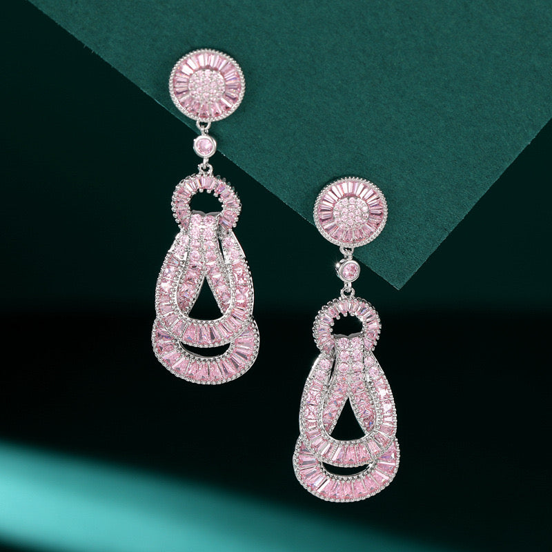 Stylish Cubic Zirconia Drop Earrings