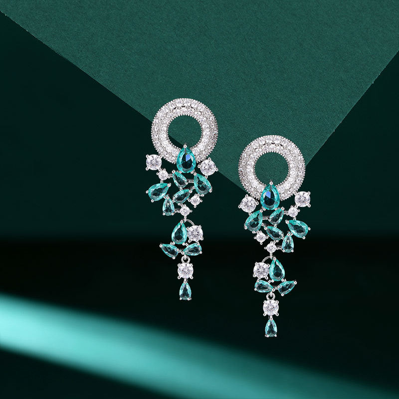 Luxury Floral Cubic Zirconia Earrings