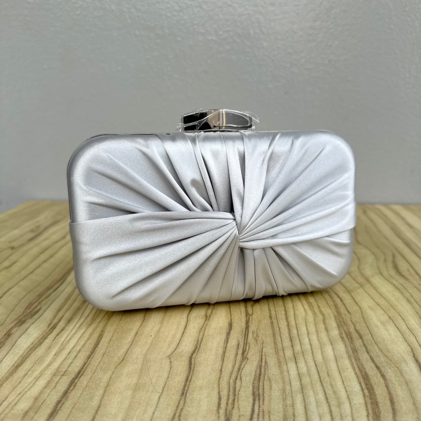 Twist Front Satin Clutch Purse