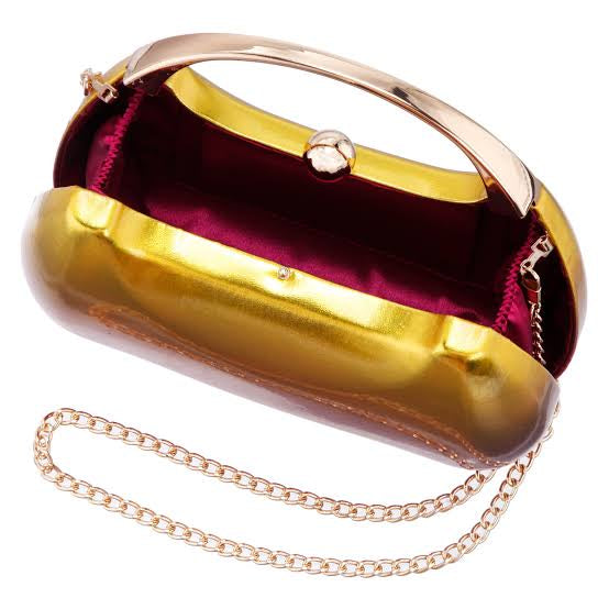 Nina Brando Metallic Minaudiere Metallic Top Handle Mini Clutch Bag