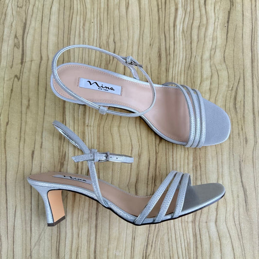 Nina Low Heel Sandal - Silver