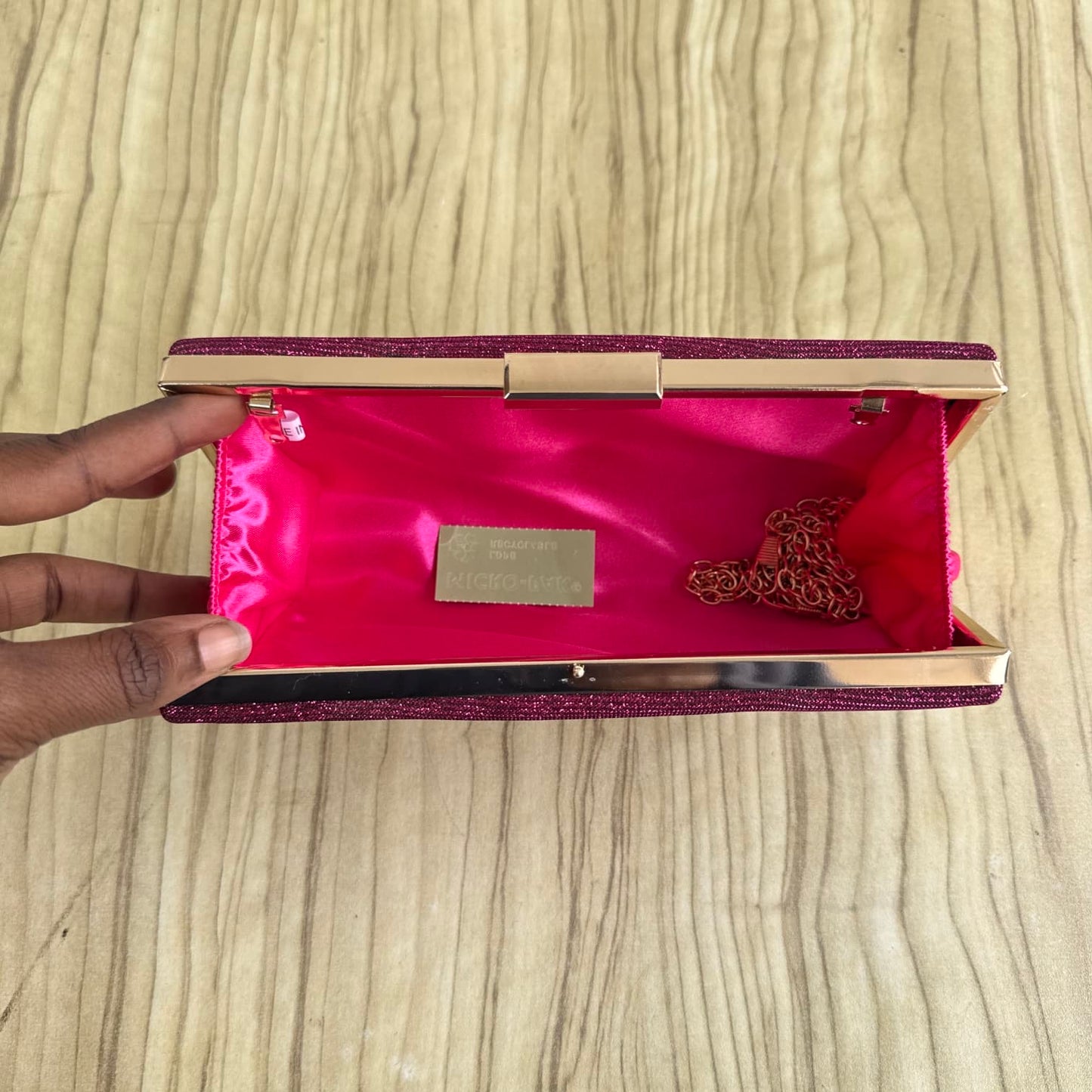 Rectangle Iridescent Shimmer Clutch Purse