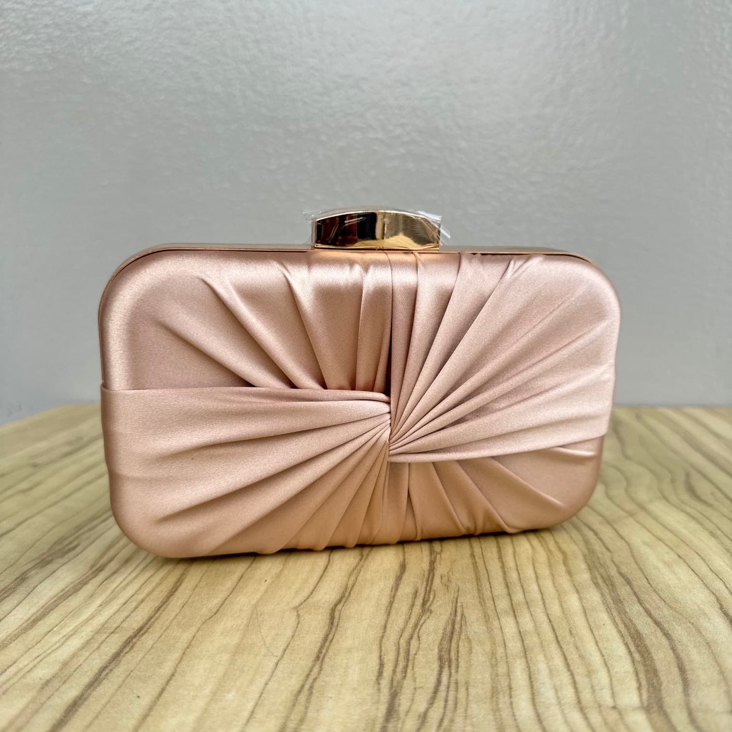 Twist Front Satin Clutch Purse