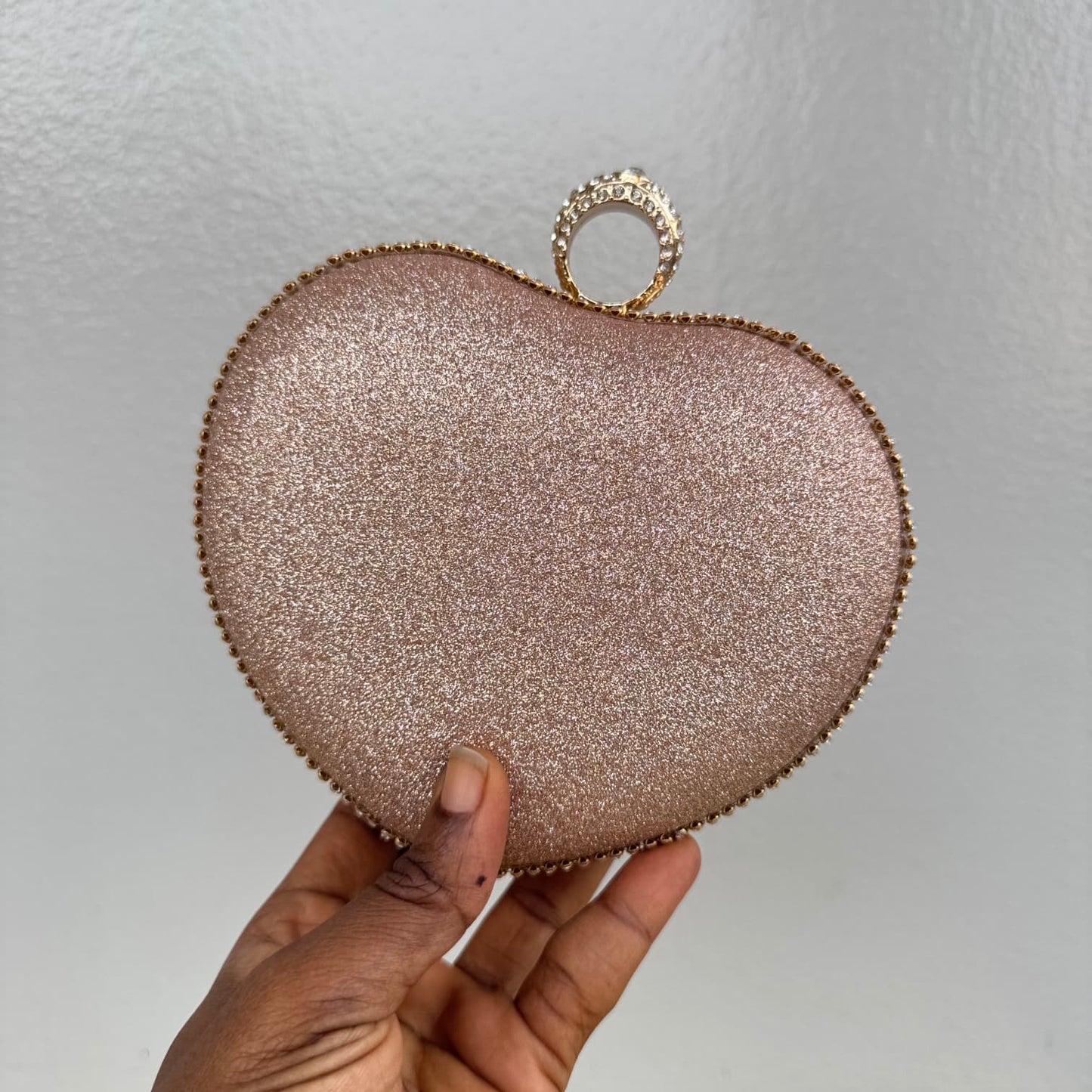 Mini Heart Shimmer Clutch Purse