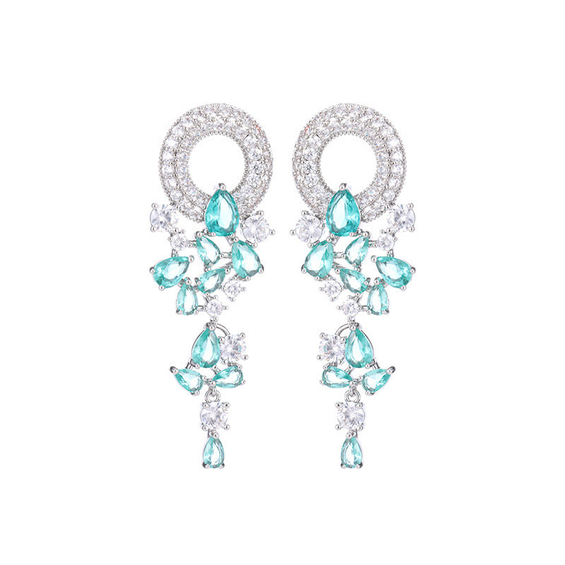 Luxury Floral Cubic Zirconia Earrings