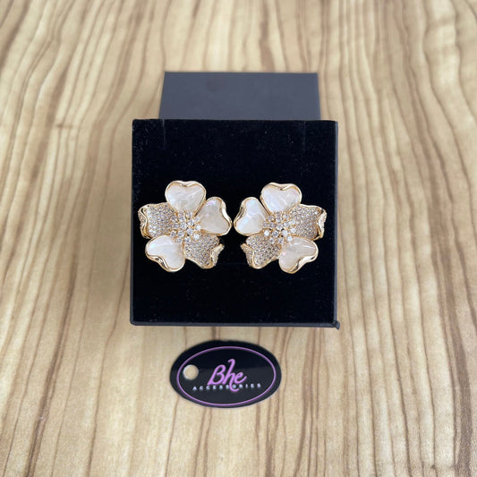 Enamel Cubic Zirconia Stud Earrings