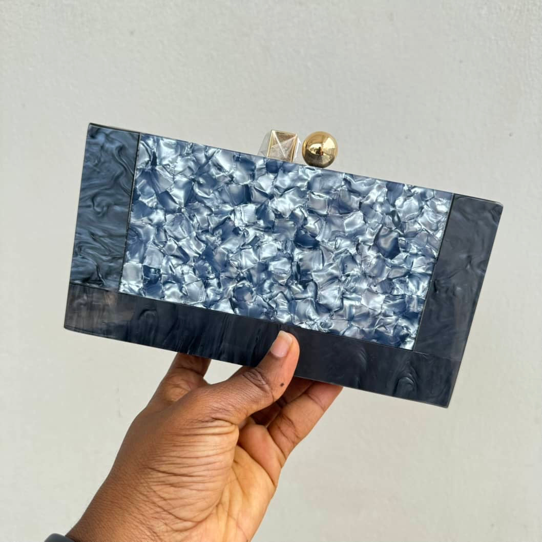 Acrylic Cube Ball Clasp Clutch Purse