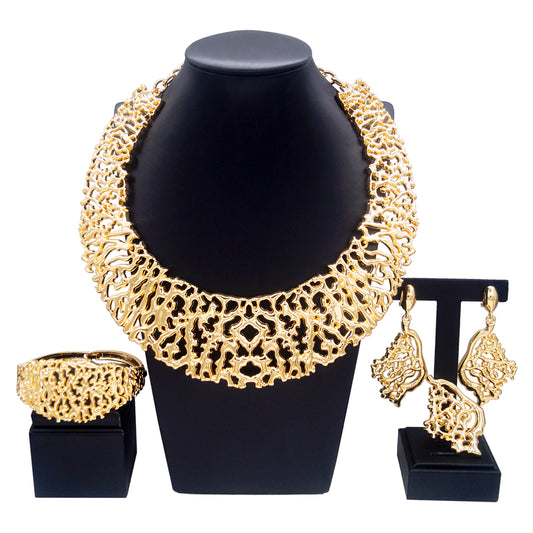 Italian Design Gold Plated Jewelry Set - Gold