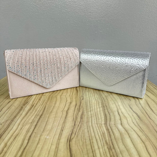 Rhinestone Detail Envelope Clutch Purse