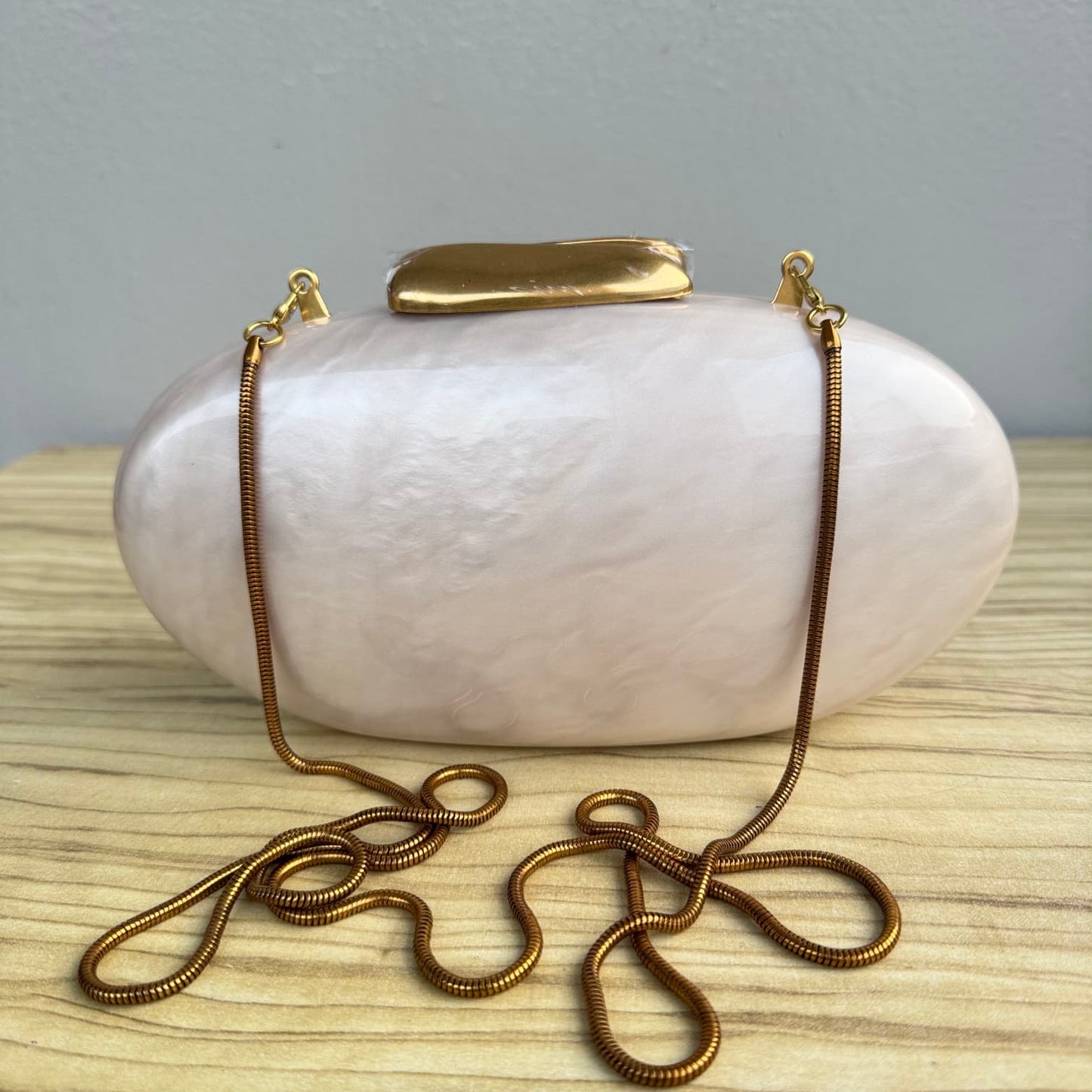 Stylish Gold Clasp Acrylic Clutch