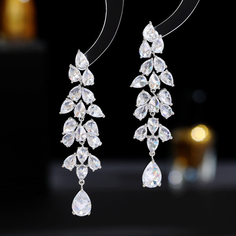 Long Occasion Cubic Zirconia Earrings