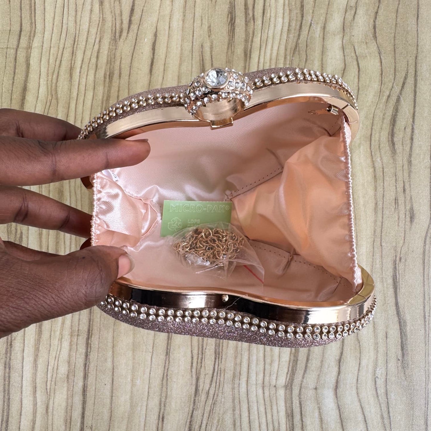 Mini Heart Shimmer Clutch Purse