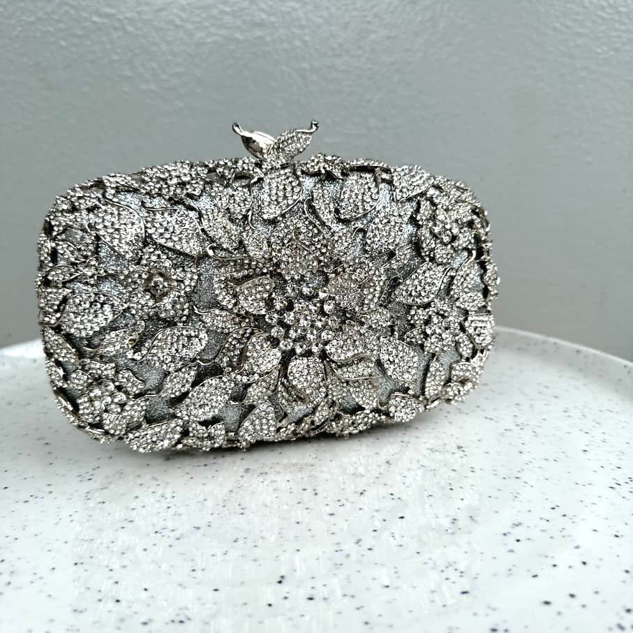 Occasion Crystal Clutch Purse - Silver