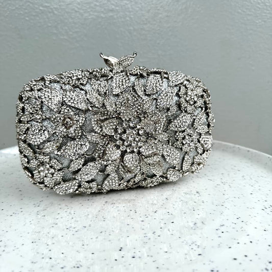 Occasion Crystal Clutch Purse - Silver