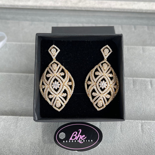 Luxury Patterned Cubic Zirconia Party Earrings