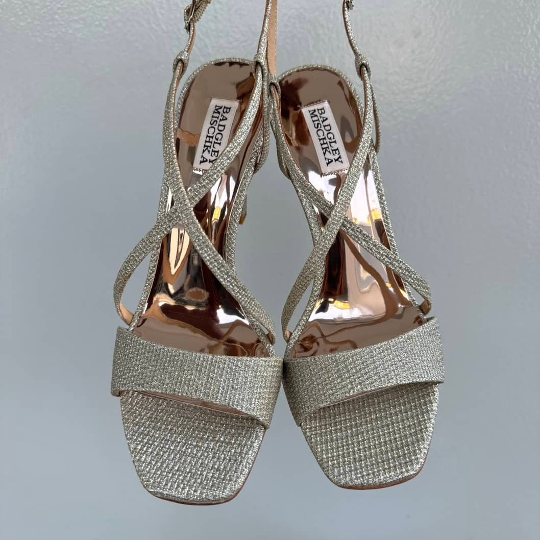 Badgley Mischka Stylish Ankle Strap Heeled Sandals - Size 41