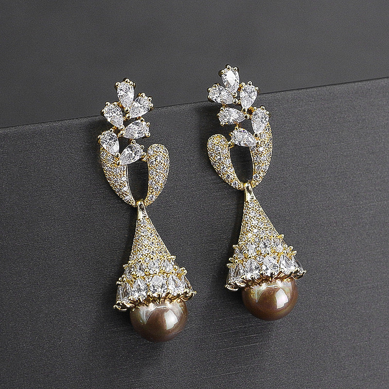 Luxury Bridal Pearl Earrings