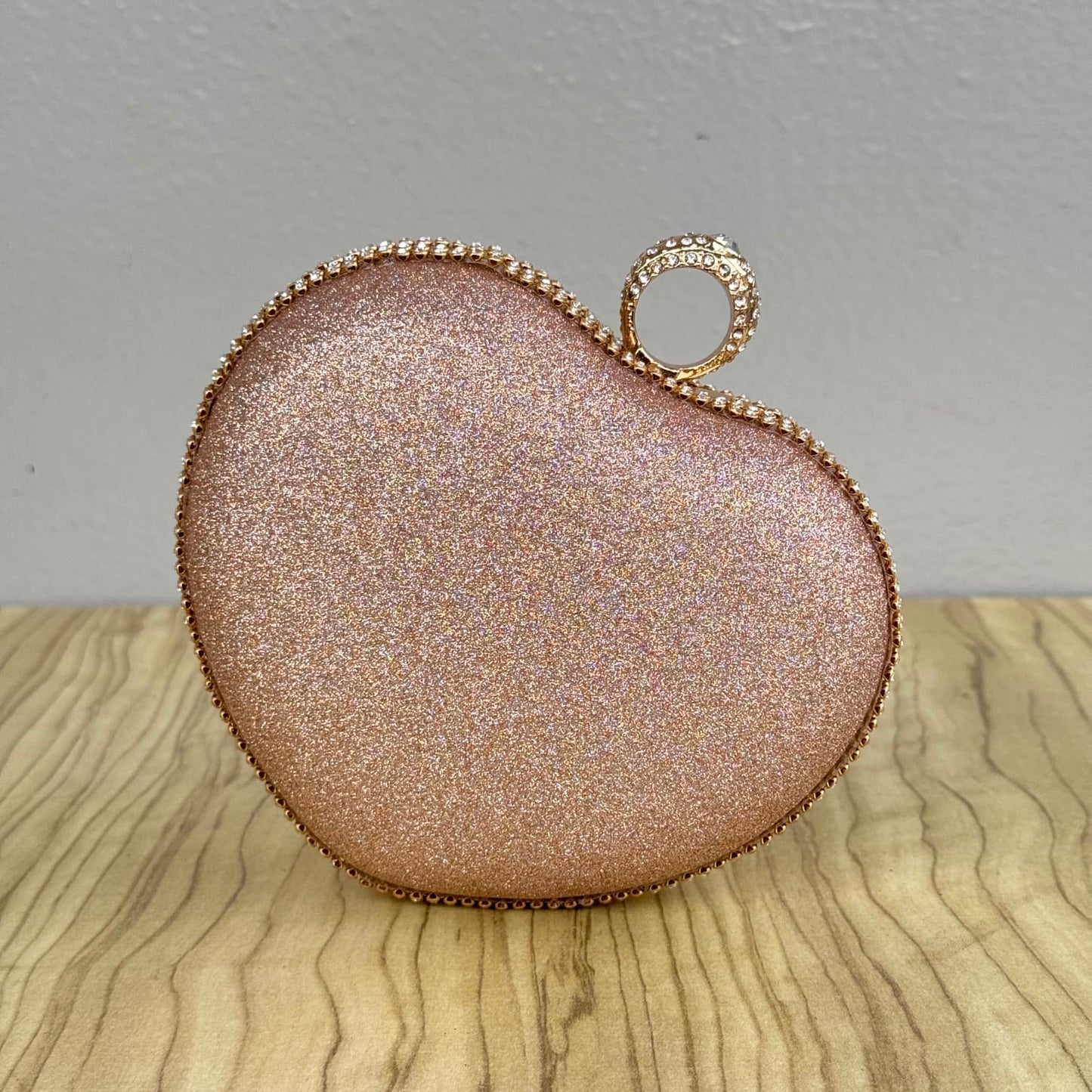 Mini Heart Shimmer Clutch Purse