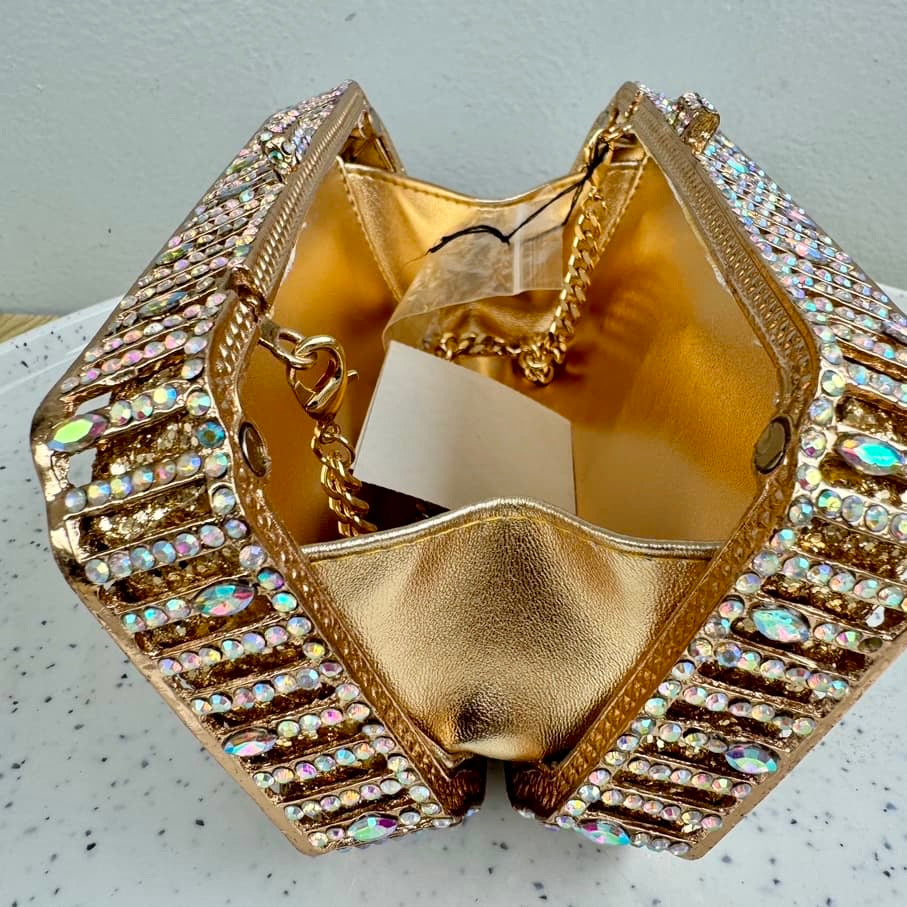 Occasion Crystal Clutch Purse - Gold