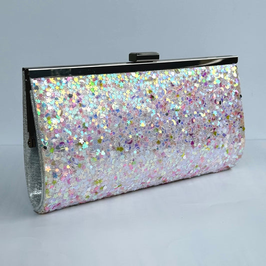 Nina Snap Lock Sequin Clutch