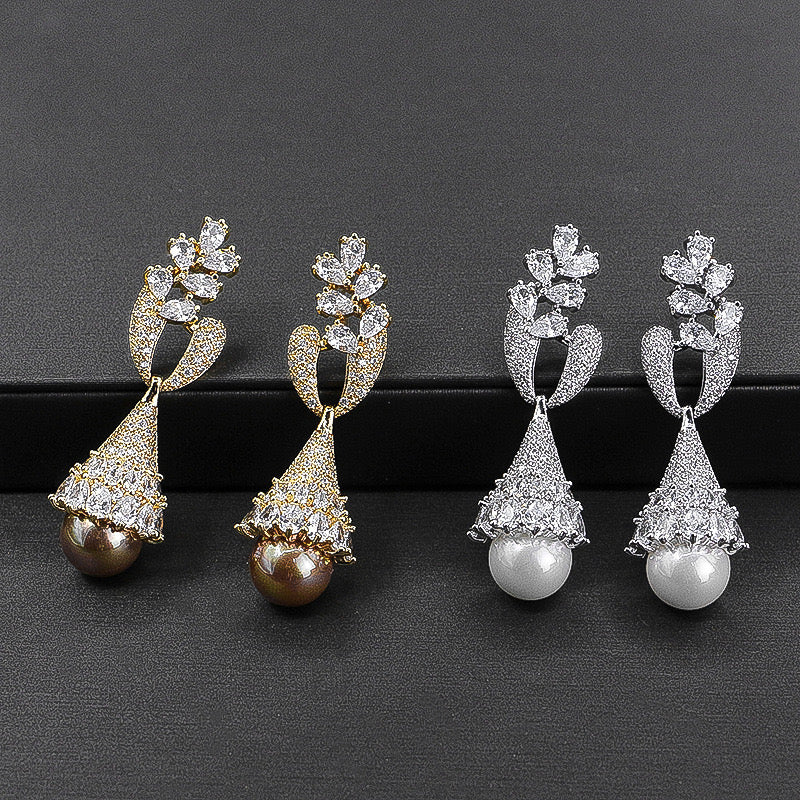 Luxury Bridal Pearl Earrings