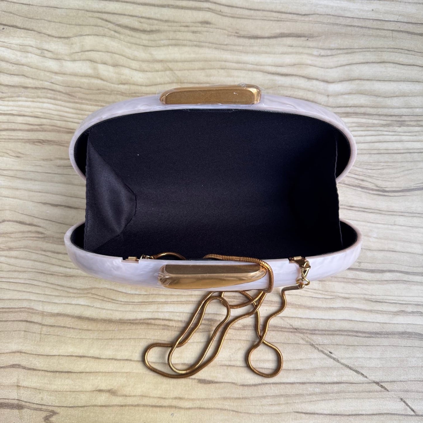 Stylish Gold Clasp Acrylic Clutch