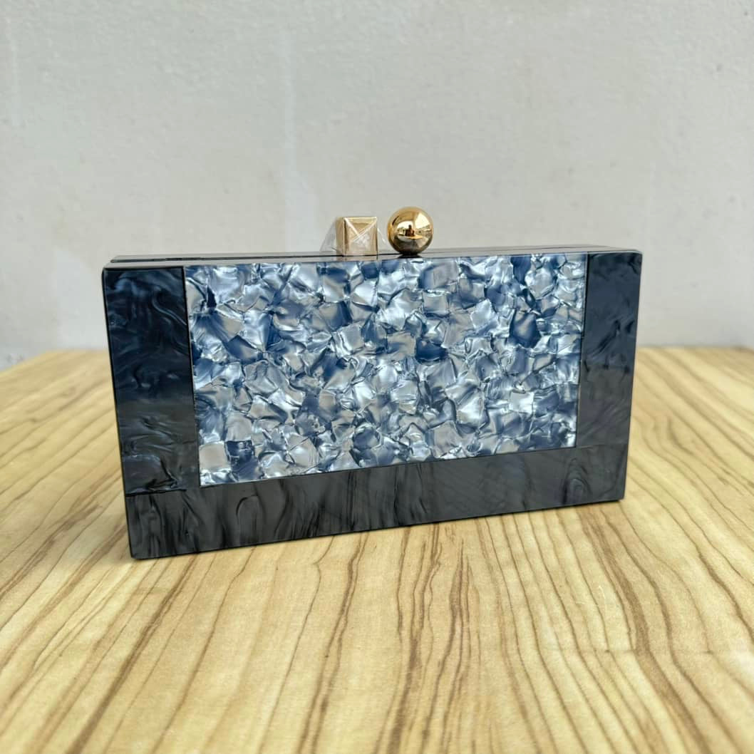 Acrylic Cube Ball Clasp Clutch Purse