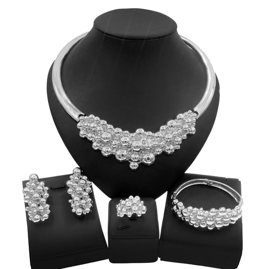 Italian Design Gold Plated Jewelry Set - Silver