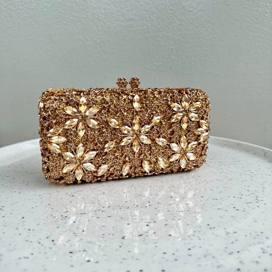 Occasion Crystal Clutch Purse - Gold