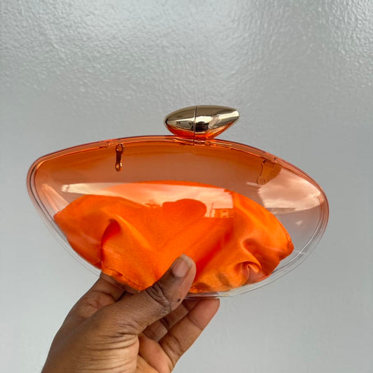 Transparent Acrylic Clutch Purse - Orange