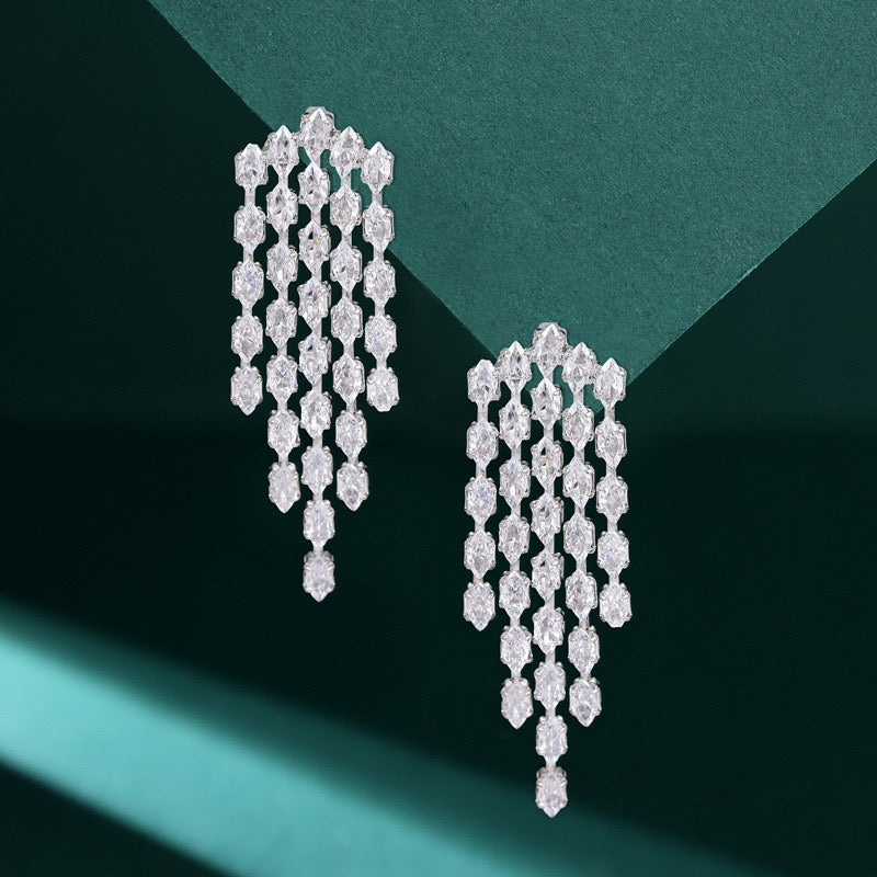 Statement Cubic Zirconia Drop Earrings