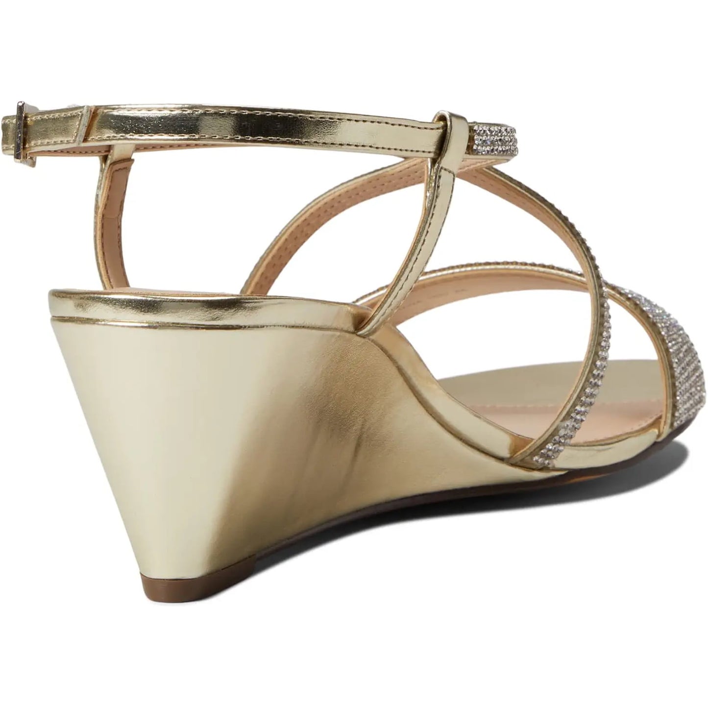 Nina Metallic Foil Low Wedge Sandal